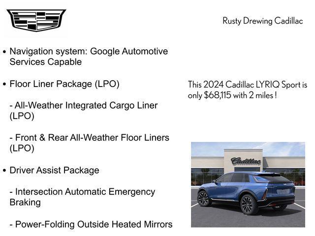 new 2024 Cadillac LYRIQ car, priced at $68,115