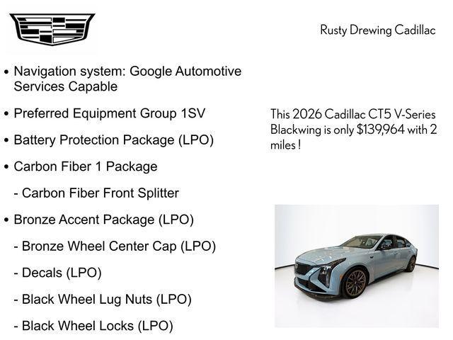 new 2026 Cadillac CT5-V car, priced at $139,964