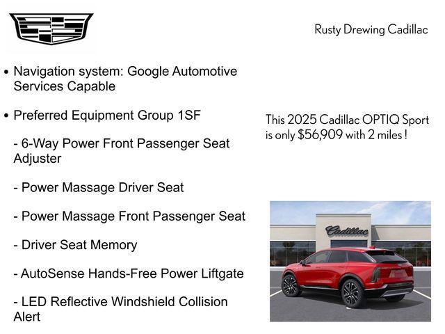 new 2025 Cadillac OPTIQ car, priced at $56,909