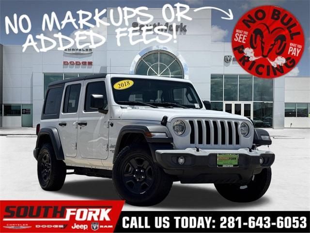 used 2018 Jeep Wrangler Unlimited car, priced at $21,199