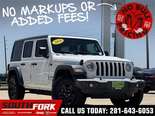used 2018 Jeep Wrangler Unlimited car, priced at $21,199