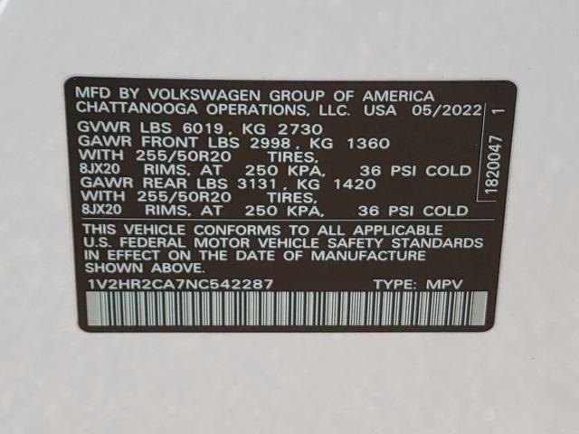 used 2022 Volkswagen Atlas car, priced at $27,174