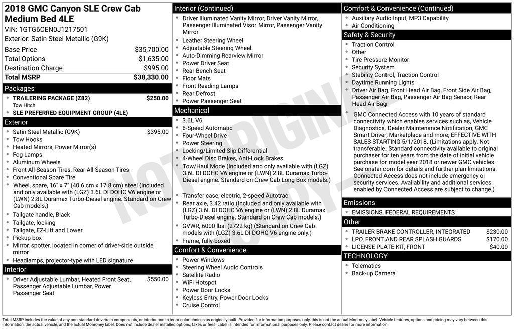 used 2018 GMC Canyon car, priced at $24,358