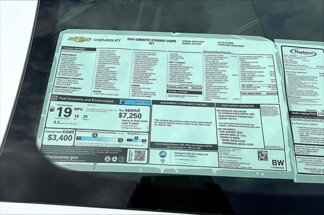 new 2024 Chevrolet Corvette car, priced at $91,960