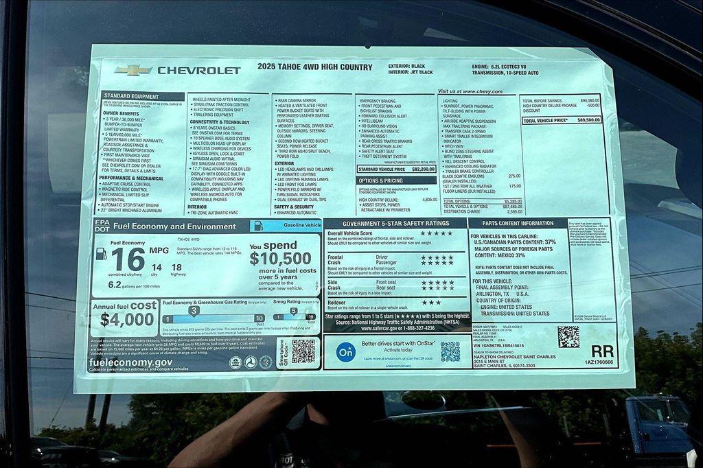new 2025 Chevrolet Tahoe car, priced at $84,206