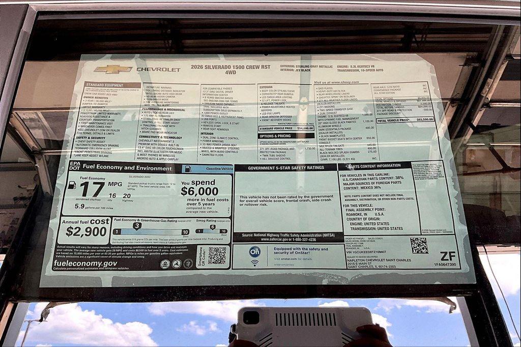 new 2026 Chevrolet Silverado 1500 car, priced at $56,090