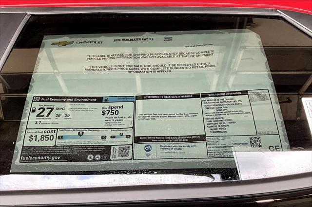 new 2026 Chevrolet TrailBlazer car, priced at $33,956