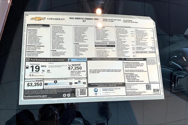 new 2025 Chevrolet Corvette car, priced at $114,530