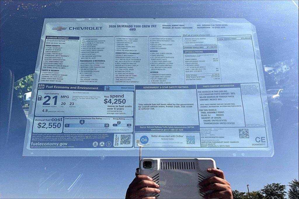 new 2026 Chevrolet Silverado 1500 car, priced at $67,990