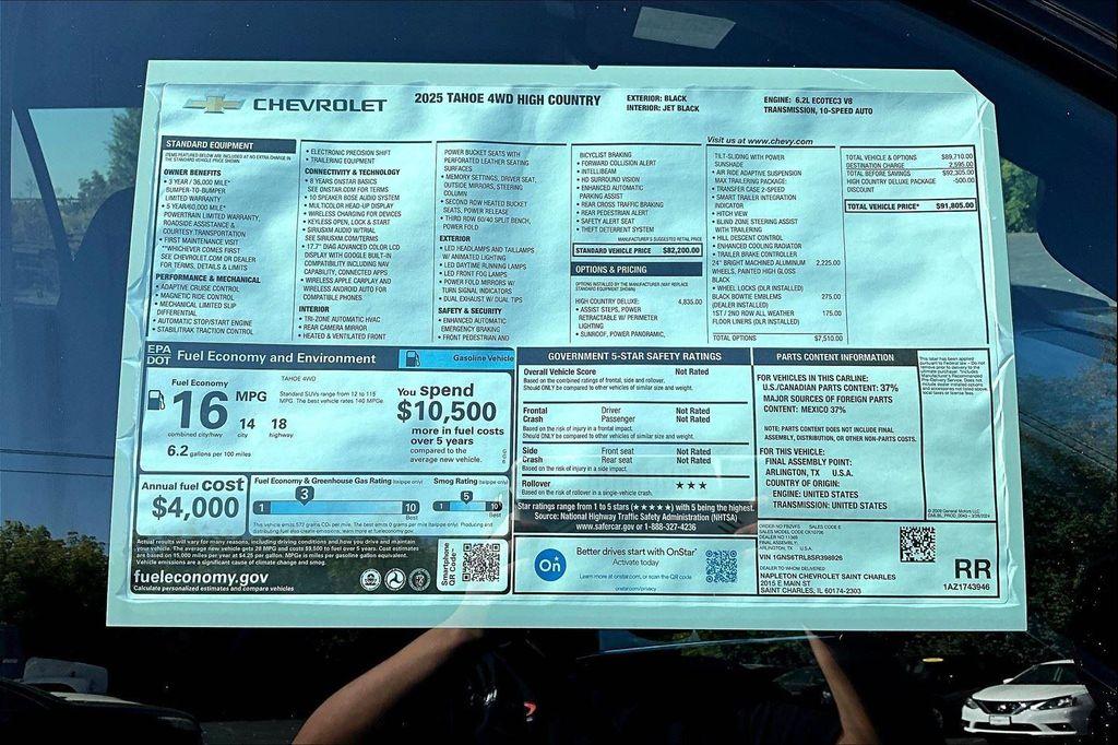 new 2025 Chevrolet Tahoe car, priced at $86,805