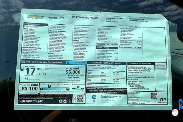 new 2025 Chevrolet Tahoe car, priced at $80,060