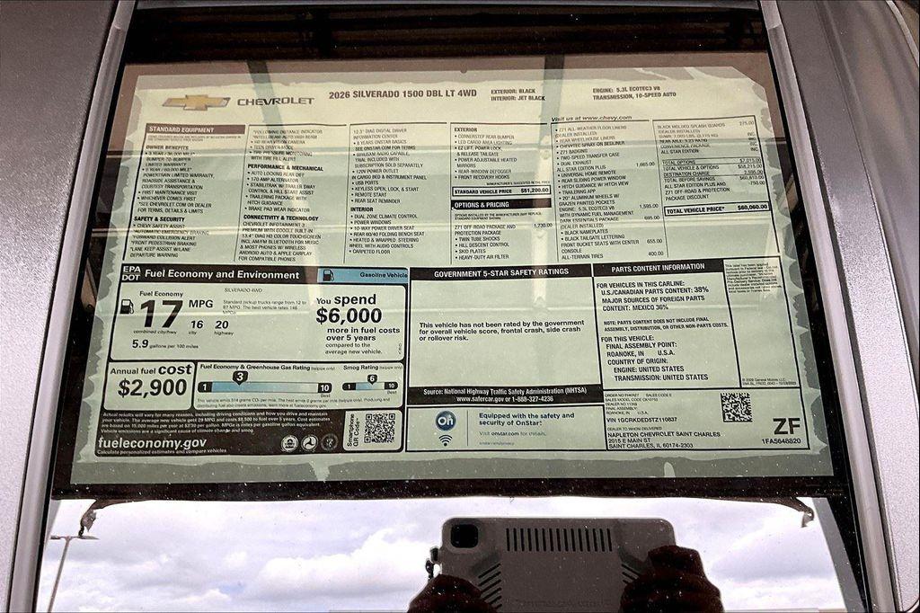 new 2026 Chevrolet Silverado 1500 car, priced at $52,560