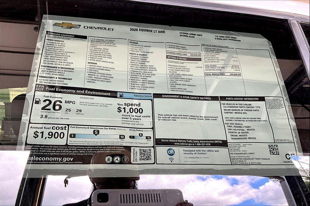 new 2026 Chevrolet Equinox car, priced at $31,590