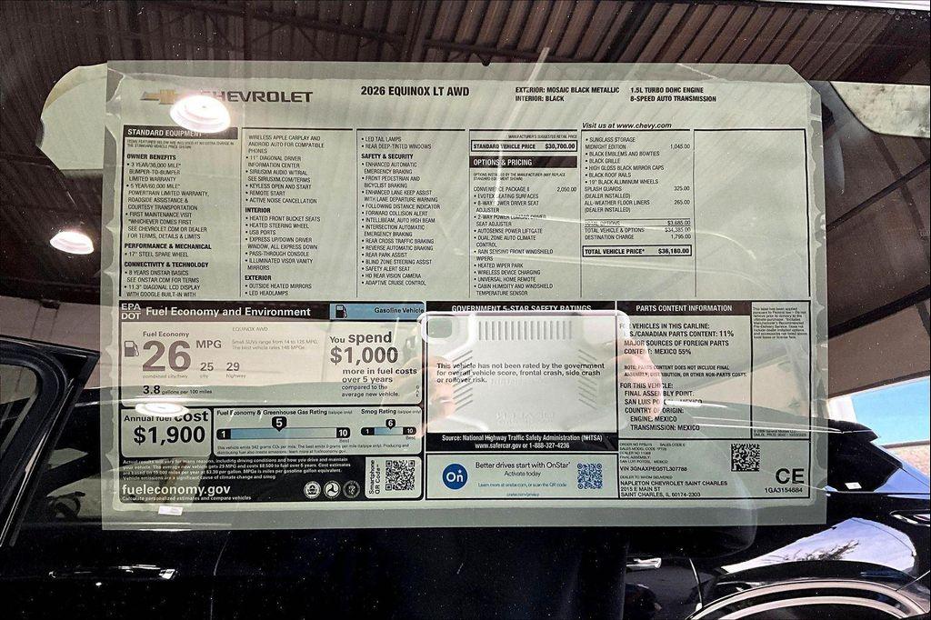 new 2026 Chevrolet Equinox car, priced at $33,105