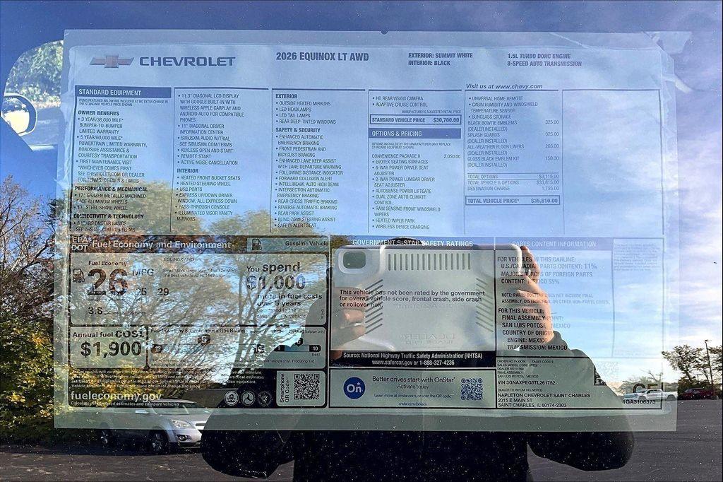 new 2026 Chevrolet Equinox car, priced at $32,584