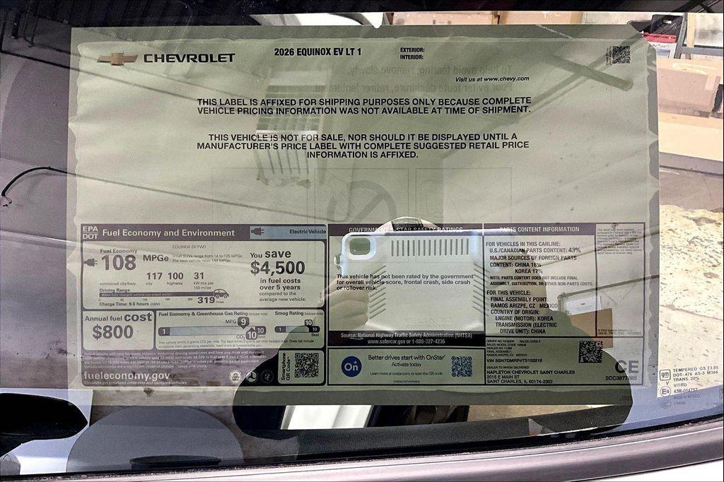 new 2026 Chevrolet Equinox EV car, priced at $33,418