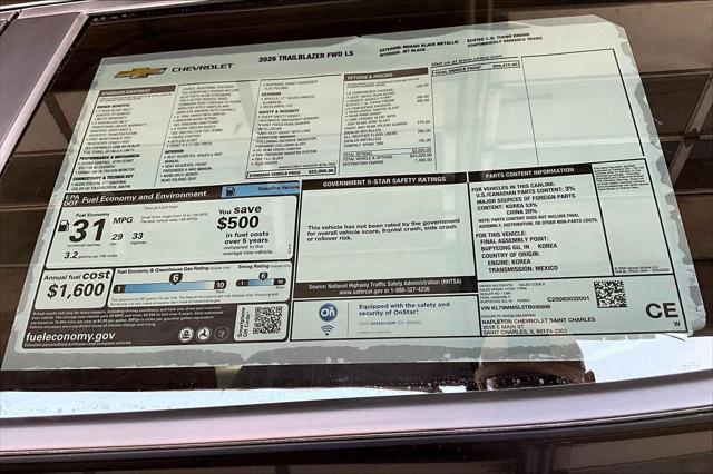 new 2026 Chevrolet TrailBlazer car, priced at $25,359
