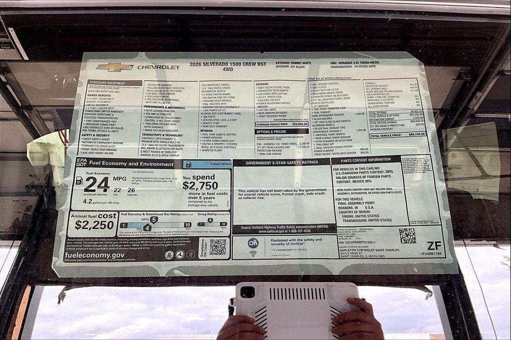 new 2026 Chevrolet Silverado 1500 car, priced at $62,004