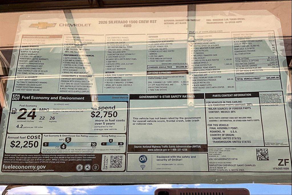 new 2026 Chevrolet Silverado 1500 car, priced at $58,195