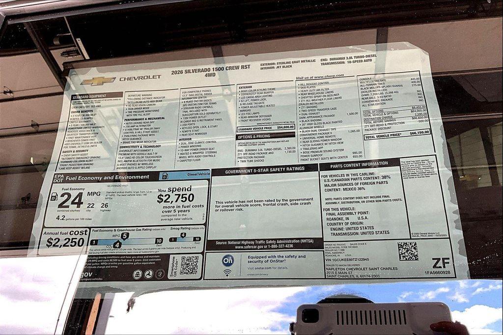 new 2026 Chevrolet Silverado 1500 car, priced at $58,650