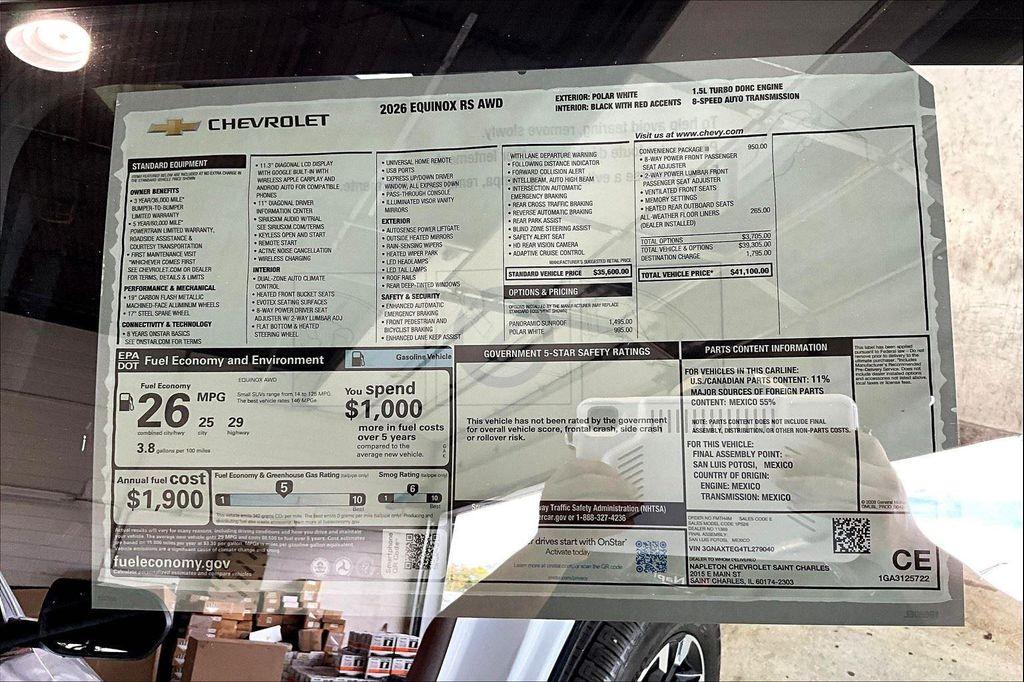 new 2026 Chevrolet Equinox car, priced at $37,607