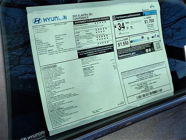 new 2025 Hyundai Elantra car, priced at $25,278