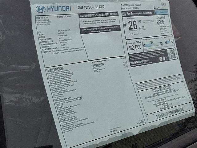 new 2025 Hyundai Tucson car, priced at $29,707