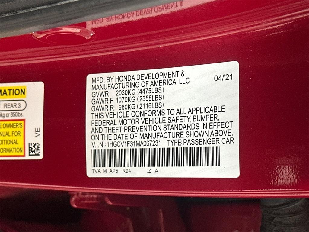 used 2021 Honda Accord car, priced at $24,901