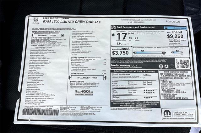 new 2025 Ram 1500 car, priced at $79,830