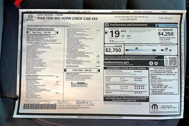new 2025 Ram 1500 car, priced at $65,225