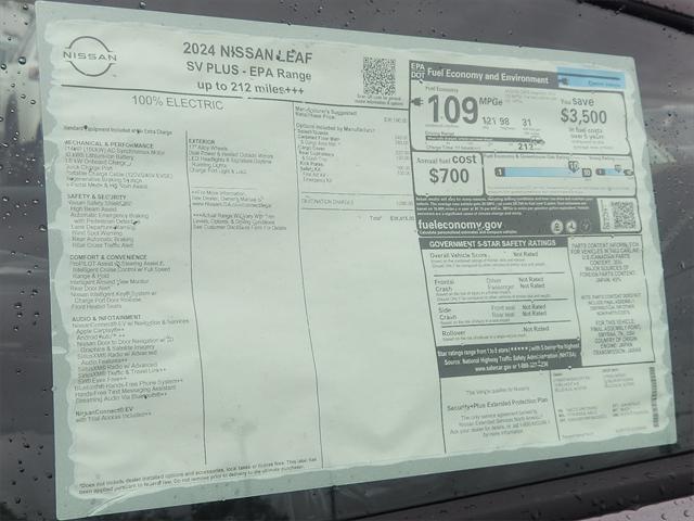 new 2024 Nissan Leaf car, priced at $35,690