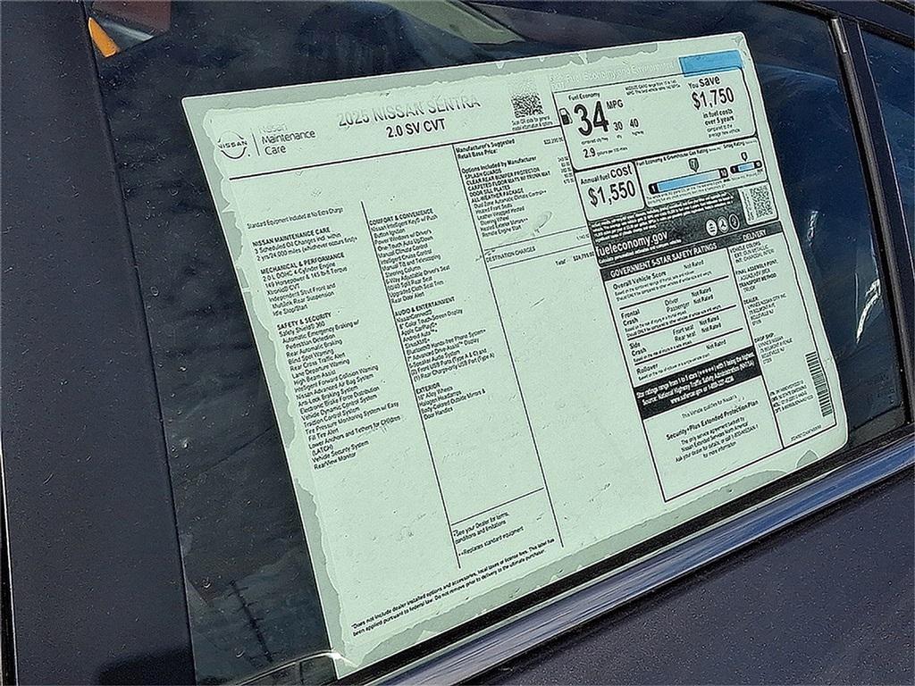 new 2025 Nissan Sentra car, priced at $22,703