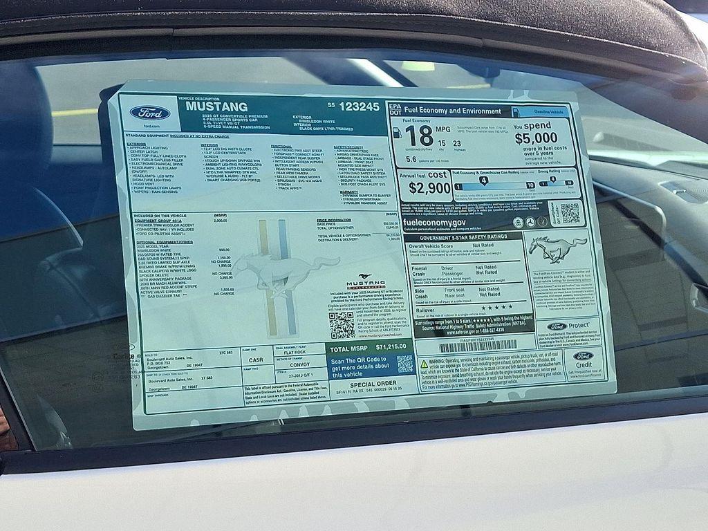 new 2025 Ford Mustang car, priced at $62,687