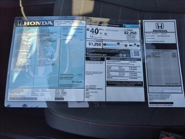 new 2026 Honda CR-V Hybrid car, priced at $35,837