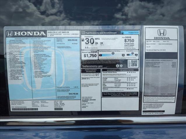 new 2025 Honda CR-V car, priced at $32,825