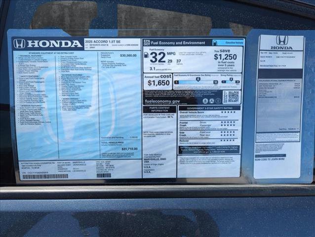 new 2025 Honda Accord car, priced at $28,574