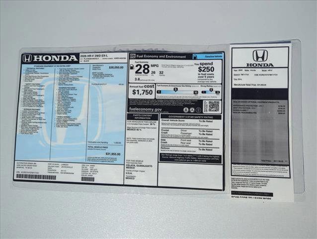 new 2026 Honda HR-V car, priced at $29,160