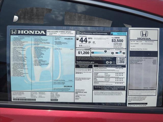 new 2025 Honda Accord Hybrid car, priced at $34,305