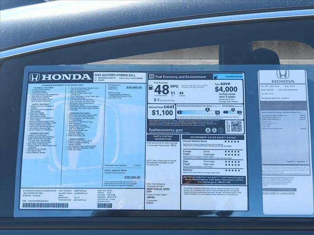 new 2025 Honda Accord Hybrid car, priced at $34,923