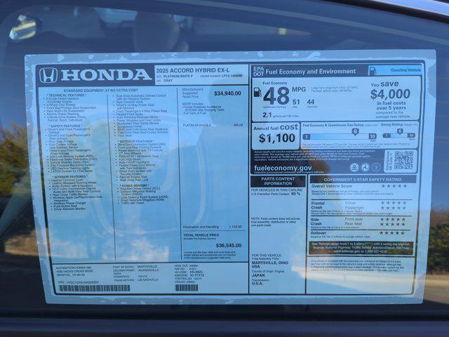 used 2025 Honda Accord Hybrid car, priced at $32,299