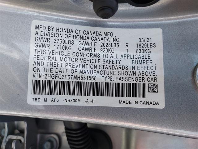 used 2021 Honda Civic car, priced at $21,939