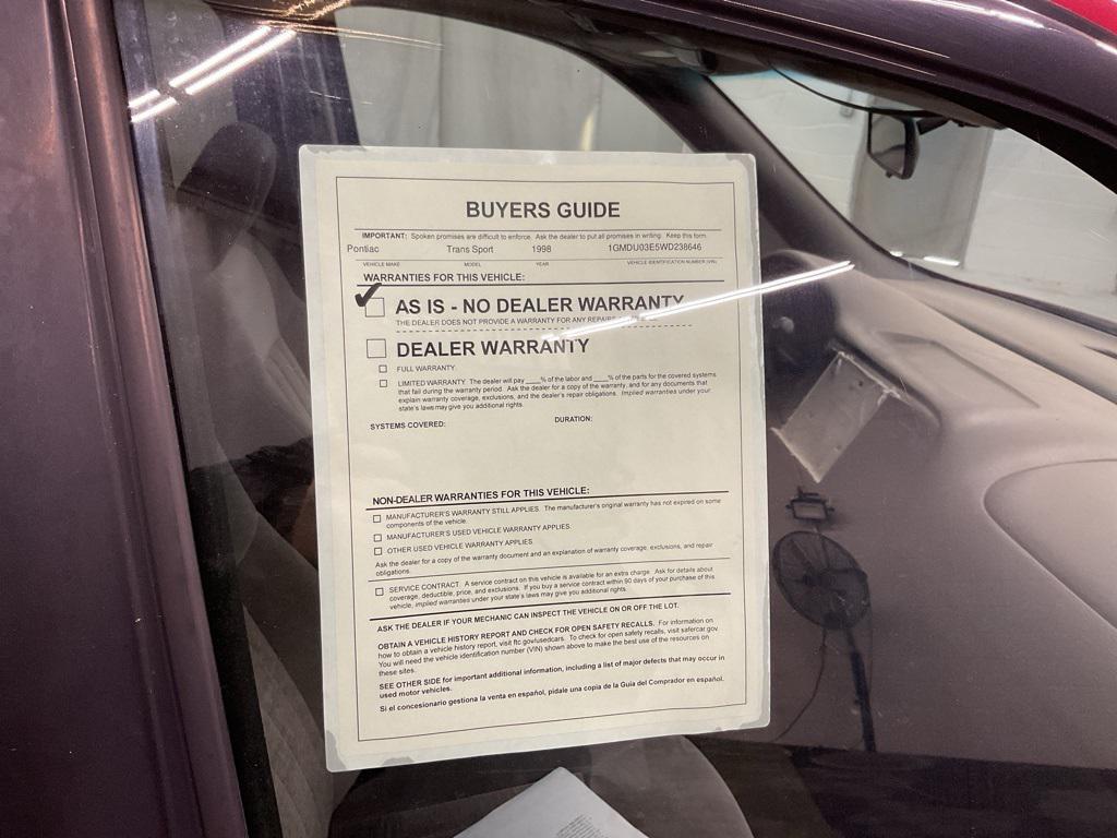 used 1998 Pontiac Trans Sport car, priced at $3,000