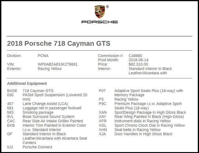 used 2018 Porsche 718 Cayman car, priced at $78,995