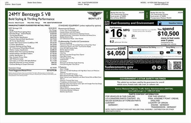 used 2024 Bentley Bentayga car, priced at $264,975