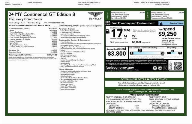 used 2024 Bentley Continental GT car, priced at $239,057