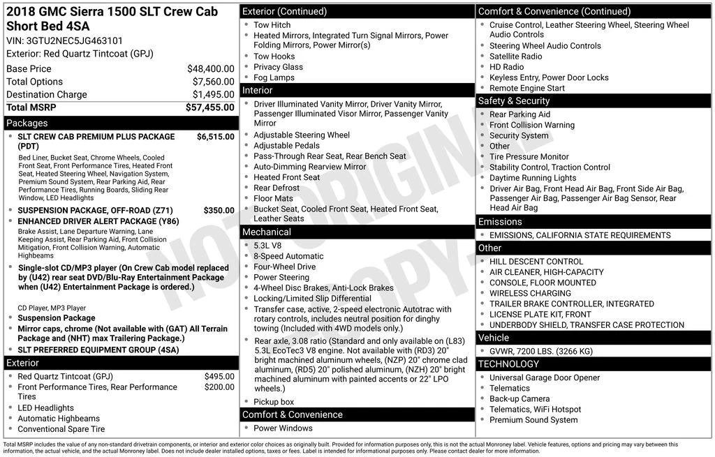 used 2018 GMC Sierra 1500 car, priced at $32,900