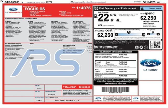 used 2016 Ford Focus RS car, priced at $28,995