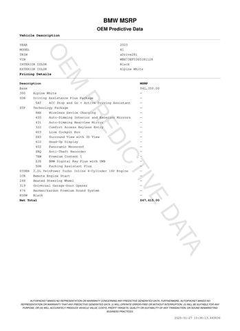 used 2025 BMW X1 car, priced at $47,415