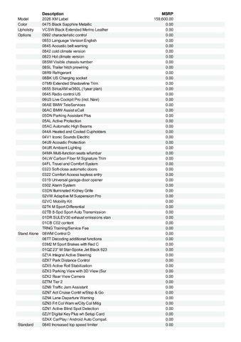 new 2026 BMW XM car, priced at $160,775