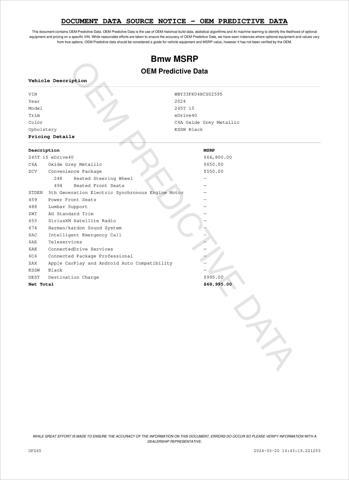 new 2024 BMW i5 car, priced at $61,995